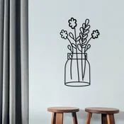 Opviq Zidna dekoracija Flower 7, 40x70 cm, 1.5 mm, Crna