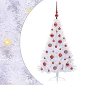 Vidaxl Umestno božično drevo med 150 LED Bela 120 cm PVC in jeklo