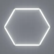 Stropna svetilka HEXAGON 1, bel aluminij, za garažo, 6500K