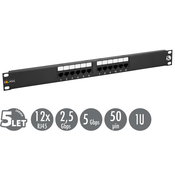 19 Solarix patch panel 12 x RJ45 CAT5E UTP 150 MHz črn 1U SX12-5E-UTP-BK