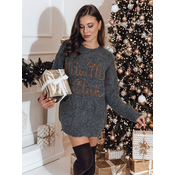 Sweter damski one size MIU MIU z napsiem grafitowy Dstreet