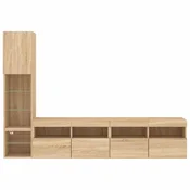 vidaXL vidaXL Komplet TV omaric LED 4-delni sonoma hrast inženirski les, (20988615)