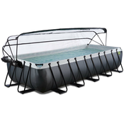 Bazén s krytom a pieskovou filtráciou Black Leather pool Exit Toys ocelová konštrukcia 540*250*100 cm cierny od 6 rokov max 9 ludí ET30375320