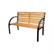 eoshop Vrtna klop z naslonjalom 122 x 60 x 79 cm, jeklo in FSC les, črna/naravna