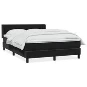Vidaxl Box spring postelja z vzmetnico črna 160x210 cm žamet