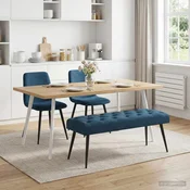 Klop s gumbnim oblazinjenjem Modra 110 x 40 x 46 cm Žamet