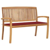 shumee Vrtna klop z blazino 128,5 cm trdna tikovina