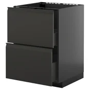 METOD / KNIVSHULT Pod.element sudop. i 2front/2fioke, Crnosiva/Upplöv boja antracita, mat, 60x60 cm