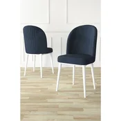 Hanah Home set trpezarijskih stolica Aste 4 kom, antracit tkanina Babyface, bele metalne noge