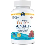 Vitamin D3+K2 Gummies, Pomegranate - 60 gummies