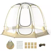 Northix Prozoren PVC pop-up mehurčasti šotor za 5-6 oseb, 265x265 cm