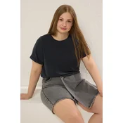 Trendyol Curve Ženska majica Tbbss25Bf00054, Antracit