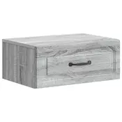 vidaXL vidaXL Stenski nočni omarici s predalom Siva Sonoma 49 x 34,5 x 20 cm, (5000233596)