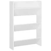 Vidaxl Stenska omara za čevlje bela 60x18x90 cm iverna plošča