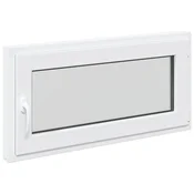 Vidaxl Okno za klet RISOR 100 x 50 cm PVC in steklo Bela