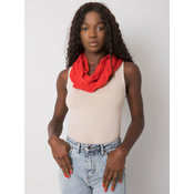 Ladys red and grey scarf in polka dots