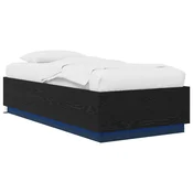 Krevetna konstrukcija s LED svjetlom Crni hrast 80 x 200 cm