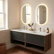 Skye Decor Set kupatilskog ormarica sa umivaonikom i ogledalom, 2 dela, Antracit