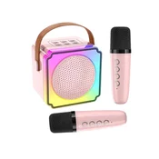 N/A Karaoke Bluetooth zvučnik sa 2 mikrofona P8, roze