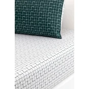 Pamucna plahta s gumom Lacoste L BLOCK Vert 140 x 200 cm boja: zelena