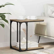 vidaXL Stranska miza Umetni hrast 50 x 35 x 52 cm Konstruiran les