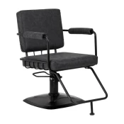 Eprim Gabbiano Katania Loft Old Leather frizerski stol, črn