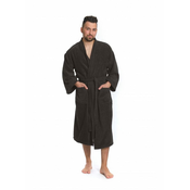 Interkontakt Moški kopalni plašč model KIMONO 05 Black Chocolate kopalni plašč velikost M