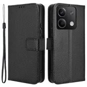 GS Ovitek za Xiaomi Redmi Note 13 5G, pametna denarnica z magnetom, črna