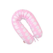 Bobono Daljša vzglavna blazina za nosečnice za spanje + snemljiva prevleka - Pink Elephant