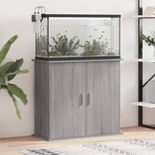 Vidaxl vidaXL Omarica za akvarij, siva, hrast sonoma, 81x36x73 cm