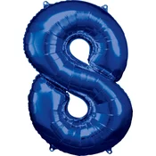 Amscan Foil rojstni dan balon številka 8 modra 86cm
