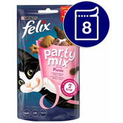 Felix Party Mix Picnic Mix poslastice za mačke, 8x 60 g