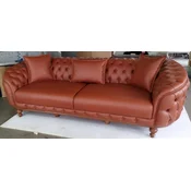 Casa Padrino luxury Chesterfield faux leather sofa brown/brown - Living room sofa - Living room furniture - Luxury furniture - Luxury living room furnishings