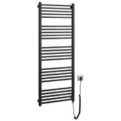 METRO-E Električni kopalniški radiator, raven, 500x1340 mm, 500 W, črna mat - Črna mat barva - 500x1340 mm - Sapho - METRO-E - 24 - Jeklo - Oblika H - Oblika H - 500 - 1340 - 500 - 14