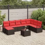 Set sofe s jastukom 9 pcs Smeda poliratan