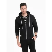 OMBRE Moška kapuca z zadrgo BASIC črna MDN125425 L
