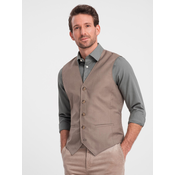 OMBRE Moški formalni jopič V2 OM-BLZV-0112 bež MDN124331 S