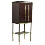Casa Padrino luxury bar cabinet dark brown high gloss/matt gold 82 x 52 x H. 162 cm - Wine cabinet with 2 doors - Living Room Furniture - Bar Furniture - Hotel Furniture - Luxury Collection