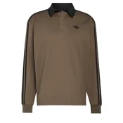 ADIDAS ORIGINALS Majica 3-STRIPES RUGBY LONGSLEEVE rjava/črna