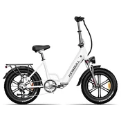 KINGBULL Zložljivo električno kolo KINGBULL Literider 2.0, 20x4.0 debelo kolo, hidravlične zavore, belo, (5000255707)