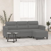 VIDAXL trosed s stolčkom za noge (blago iz mikrovlaken, 180cm), temno siv