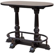 Casa Padrino luxury bar table with footrest dark brown 135 x 75 x H. 110 cm - Oval solid wood table - Oval solid wood bar table - Solid wood furniture - Bar furniture - Gastronomy furniture
