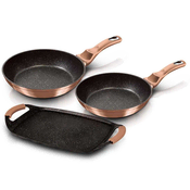 Berlingerhaus Komplet ponev z marmorno površino BH-1669 3 pcs Metallic Line Rose Gold Edition