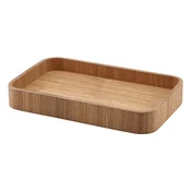 GenWare servirni pladenj, leseni furnir, kvadraten, rjav, dolžina: 230 mm, širina: 138 mm