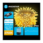Aigostar - LED Zunanja božična veriga 300xLED/8 funkcij 33m IP44 topla bela