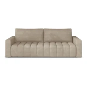 Bež baršunasti sklopiva/s prostorom za odlaganje sofa 247 cm Lazaro – ELTAP