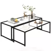 Homestar Komplet kavnih miz 2 kosa 119x56x445 cm črna