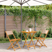 vidaXL vidaXL Bistro garnitura 3-delna bež blago in trden les, (21252382)
