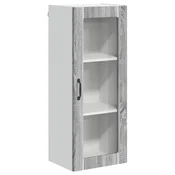 Vidaxl Stenski stekleni omarica LUCCA Siva Sonoma 40 x 31 x 100 cm