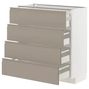 METOD / MAXIMERA Podni element 4 fronta/4 fioke, bela/Upplöv tamnobež, mat, 80x37 cm
